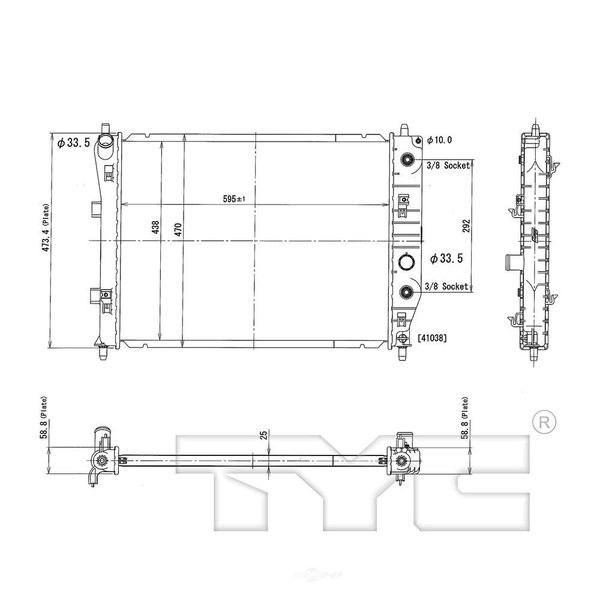 Tyc 2714 Radiator Assembly 2714